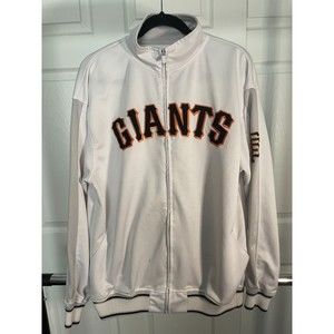 San Francisco Giants Baseball Team White Zip Up Jacket